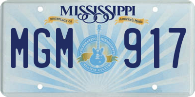 MS license plate MGM917