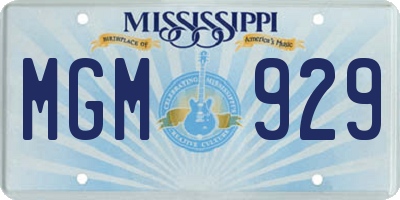 MS license plate MGM929