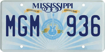 MS license plate MGM936