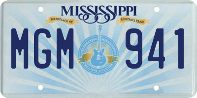 MS license plate MGM941