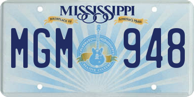 MS license plate MGM948
