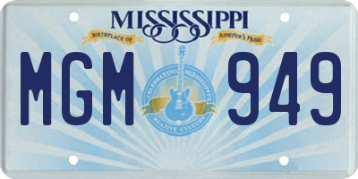 MS license plate MGM949