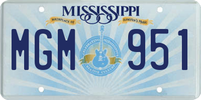 MS license plate MGM951
