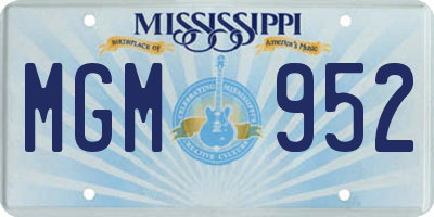 MS license plate MGM952