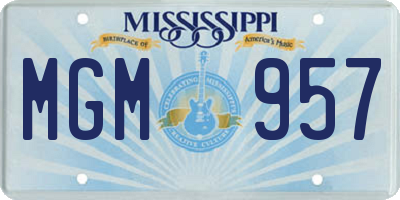 MS license plate MGM957