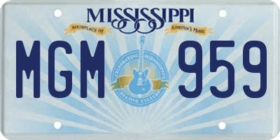 MS license plate MGM959
