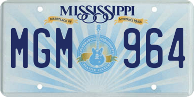 MS license plate MGM964