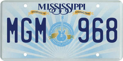 MS license plate MGM968