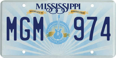 MS license plate MGM974