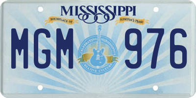 MS license plate MGM976
