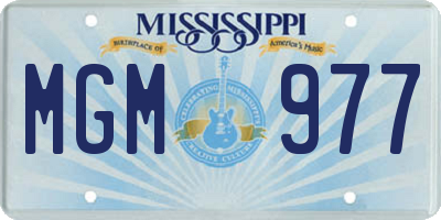 MS license plate MGM977