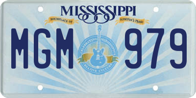 MS license plate MGM979