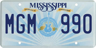 MS license plate MGM990