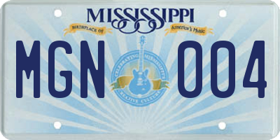 MS license plate MGN004