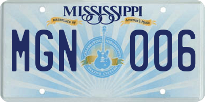 MS license plate MGN006