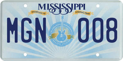MS license plate MGN008