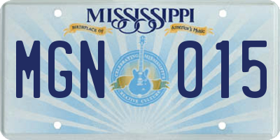 MS license plate MGN015