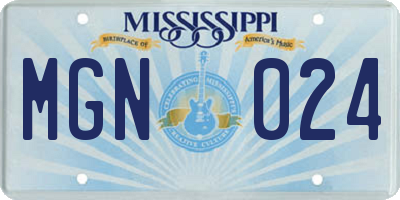 MS license plate MGN024