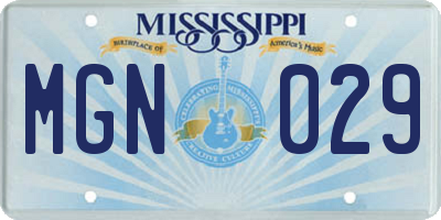 MS license plate MGN029