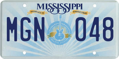 MS license plate MGN048