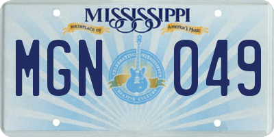 MS license plate MGN049