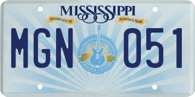 MS license plate MGN051