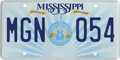 MS license plate MGN054