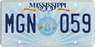 MS license plate MGN059