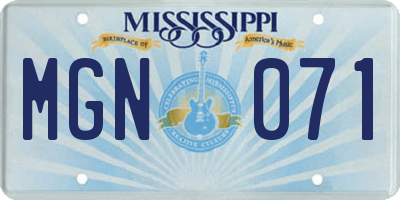MS license plate MGN071