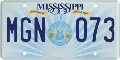 MS license plate MGN073