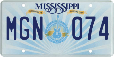 MS license plate MGN074