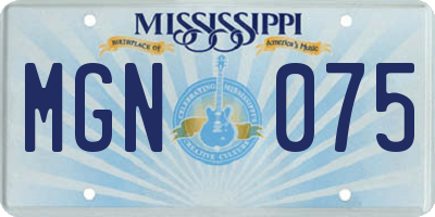 MS license plate MGN075