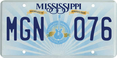 MS license plate MGN076