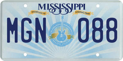 MS license plate MGN088