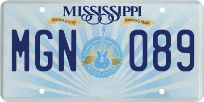 MS license plate MGN089
