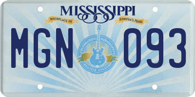 MS license plate MGN093