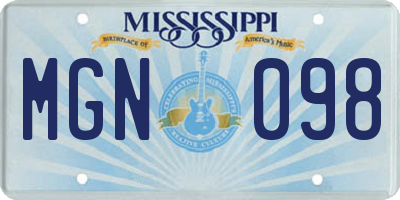 MS license plate MGN098