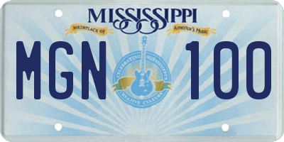 MS license plate MGN100