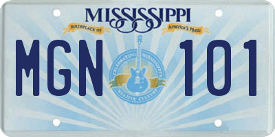 MS license plate MGN101