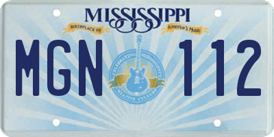 MS license plate MGN112