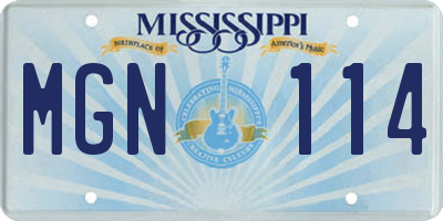 MS license plate MGN114
