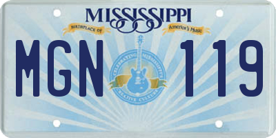 MS license plate MGN119