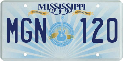 MS license plate MGN120