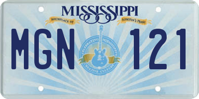 MS license plate MGN121