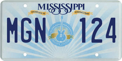 MS license plate MGN124