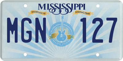 MS license plate MGN127