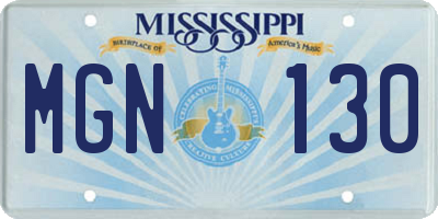 MS license plate MGN130