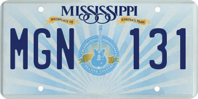 MS license plate MGN131