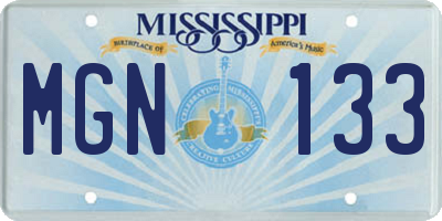 MS license plate MGN133