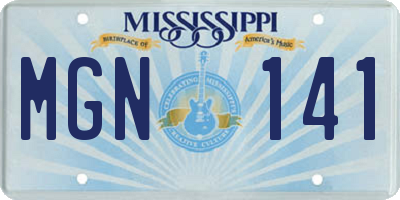 MS license plate MGN141